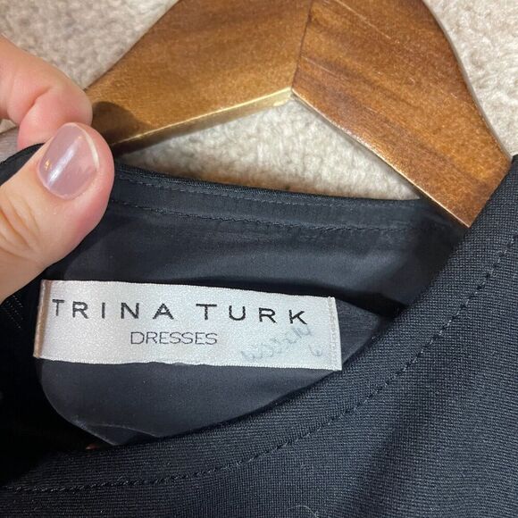 Trina Turk Womens Sheath Dress Womens 4‎ Black Stretch Ponte Knit Long Sleeve - Picture 6 of 10